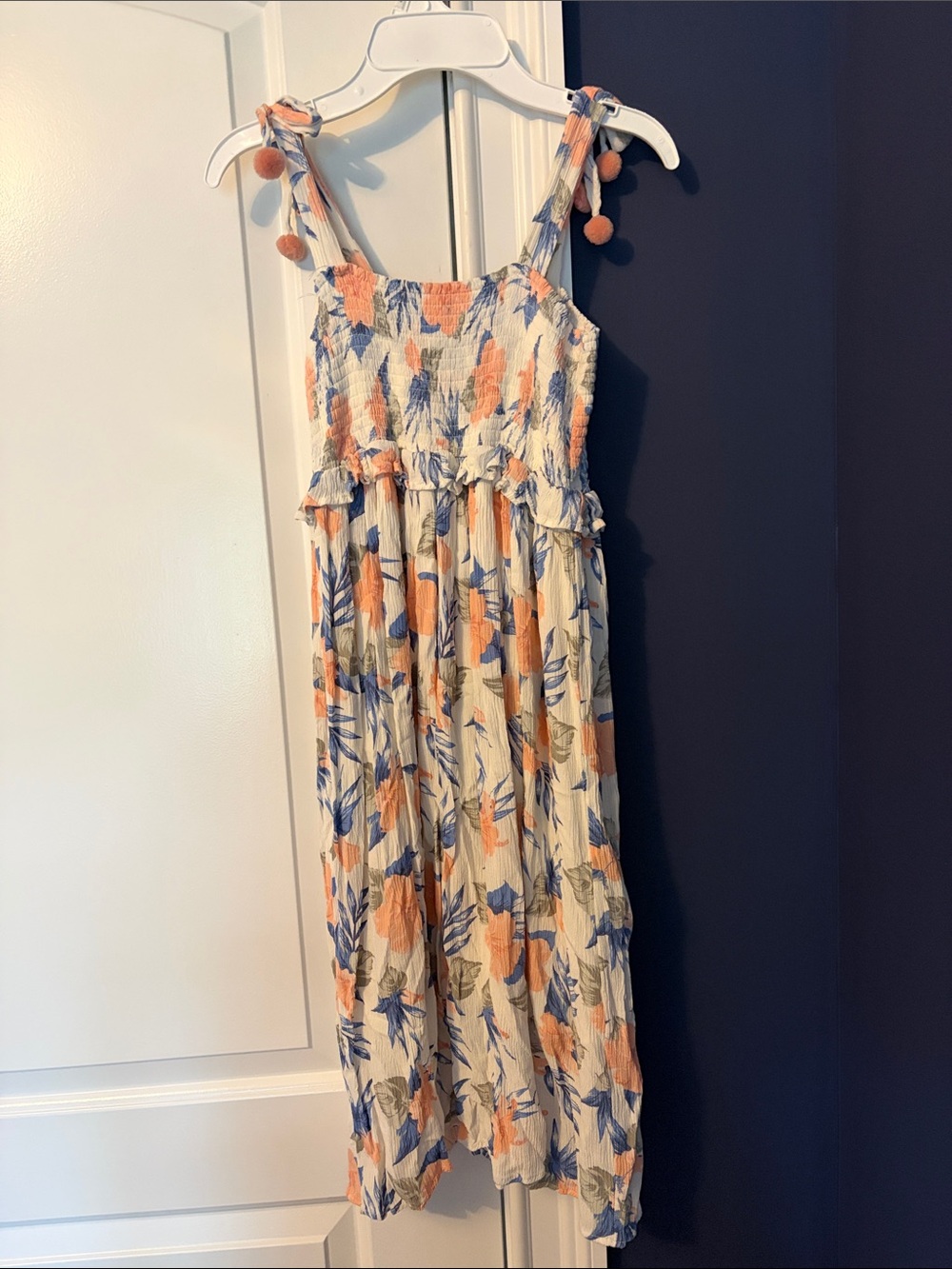 Jessica Simpson Girl’s Floral Maxi Dress with Peach & Blue Print